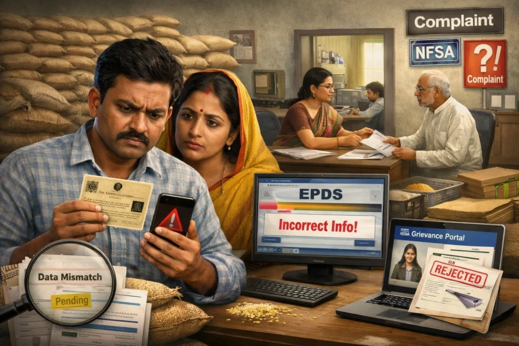 EPDS बिहार राशन कार्ड सुधार के बाद भी गलत info हो तो करें