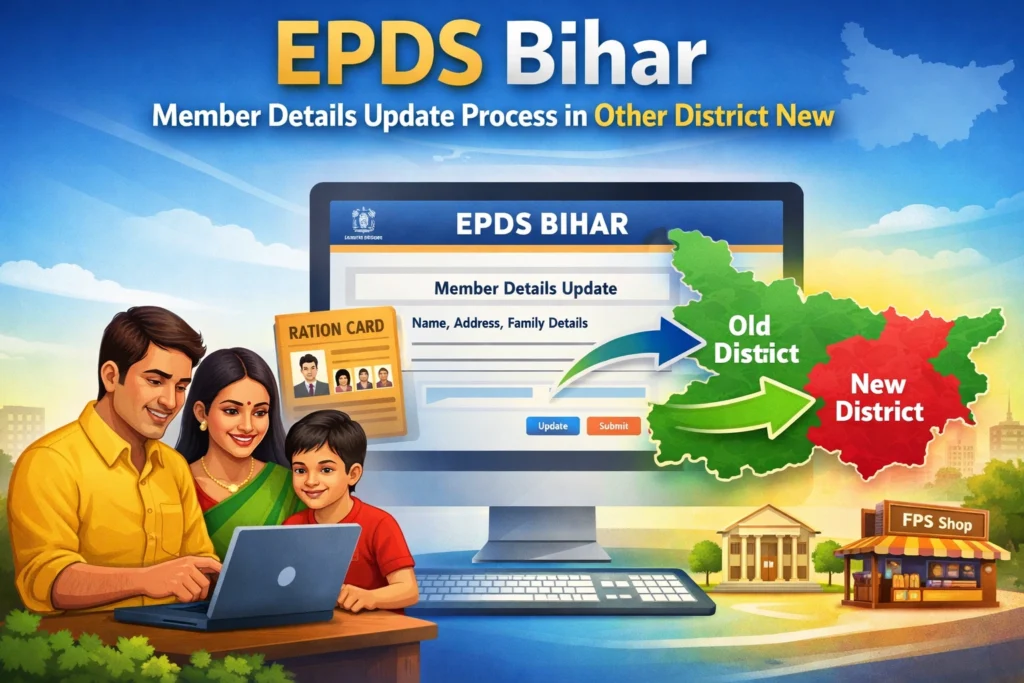EPDS बिहार में सदस्य विवरण दूसरे जिले में अपडेट प्रक्रिया नई