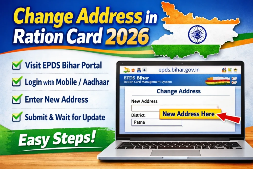 EPDS बिहार राशन कार्ड में नया पता बदलने का आसान तरीका 2026