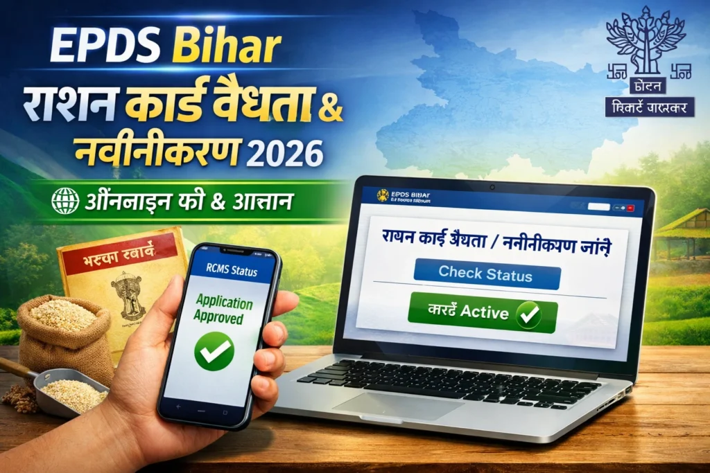 EPDS बिहार राशन कार्ड वैधता व नवीनीकरण जांच 2026 ऑनलाइन फ्री