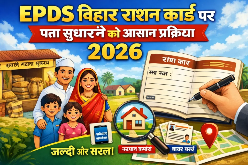 EPDS बिहार राशन कार्ड पर पता सुधारने की आसान प्रक्रिया 2026