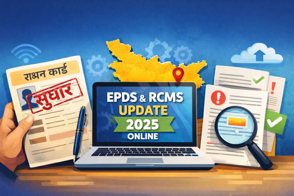 बिहार राशन कार्ड त्रुटि सुधार: EPDS व RCMS अपडेट 2025 ऑनलाइन