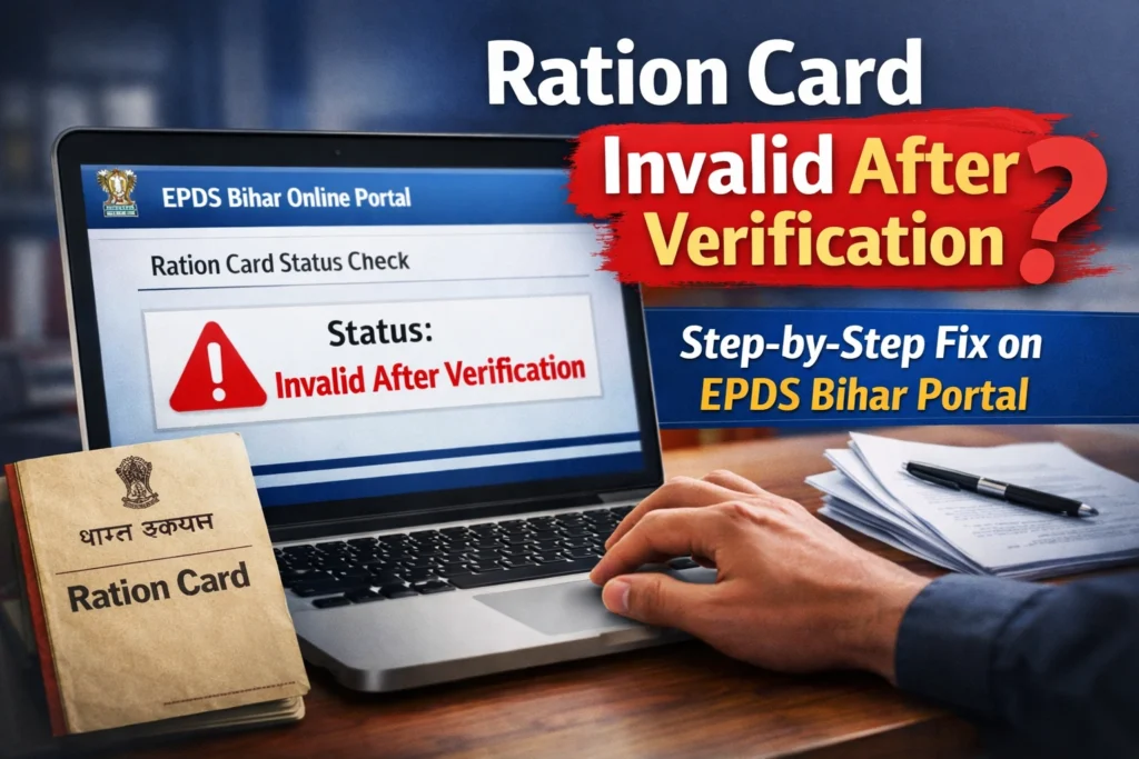 EPDS बिहार: सत्यापन के बाद राशन कार्ड अमान्य हो तो क्या करें