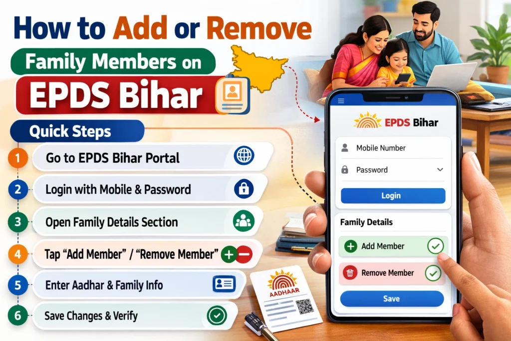 परिवार के सदस्य कैसे जोड़ें या हटाएं