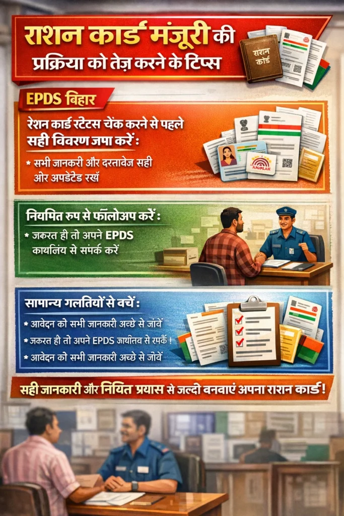 राशन कार्ड मंज़ूरी की प्रक्रिया को तेज़ करने के टिप्स