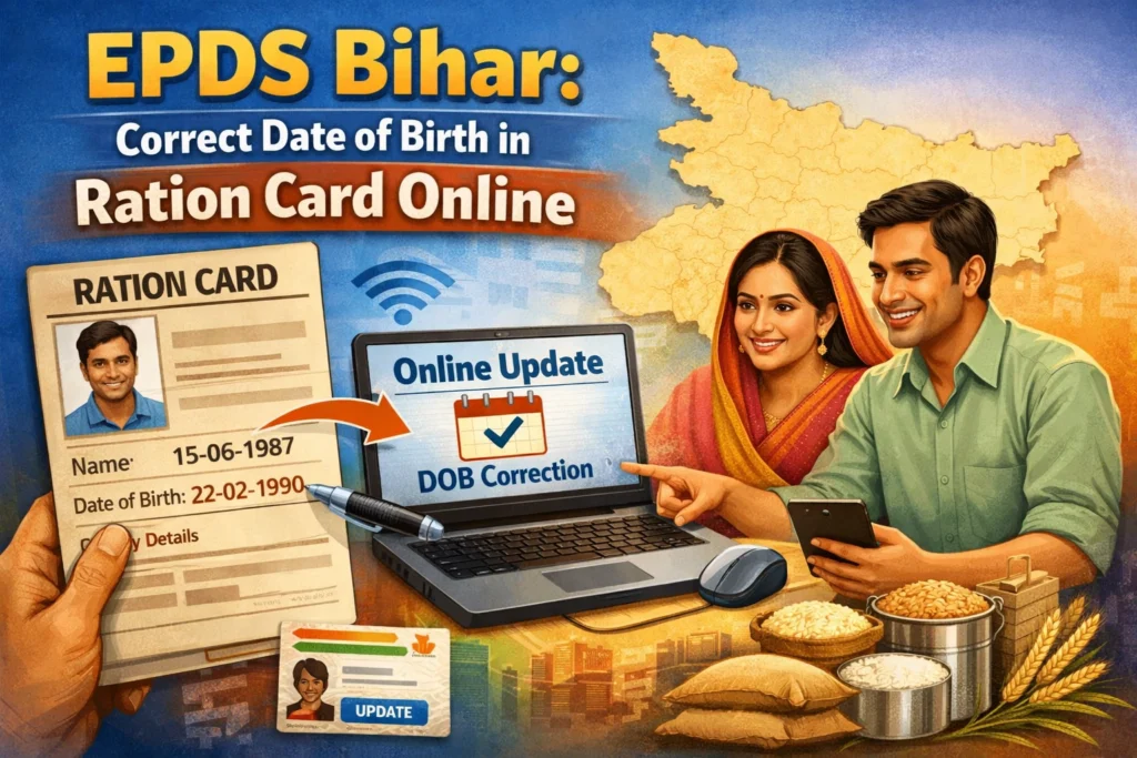 EPDS बिहार: राशन कार्ड में सही जन्म तिथि ऑनलाइन सुधारें 2026