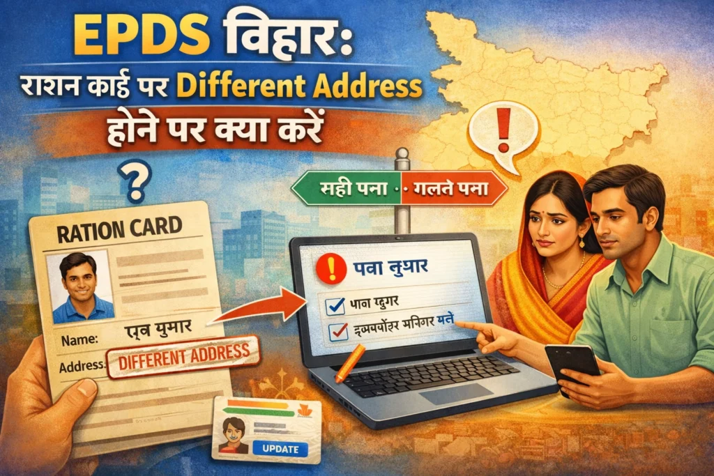 EPDS बिहार:राशन कार्ड पर अलग पता होने पर क्या करें तुरंत2026