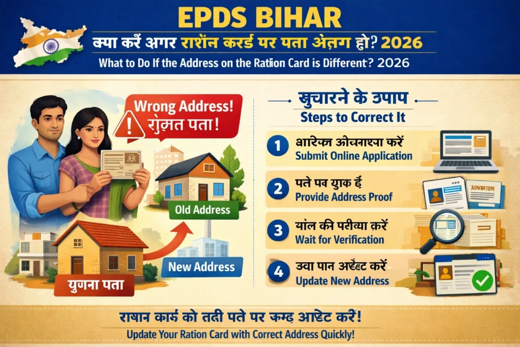 EPDS बिहार:राशन कार्ड पर अलग पता होने पर क्या करें तुरंत2026