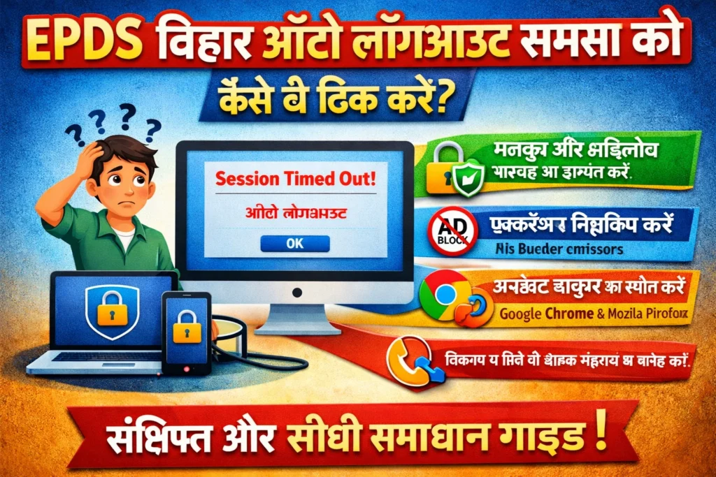 EPDS बिहार ऑटो लॉगआउट समस्या को कैसे ठीक करें?