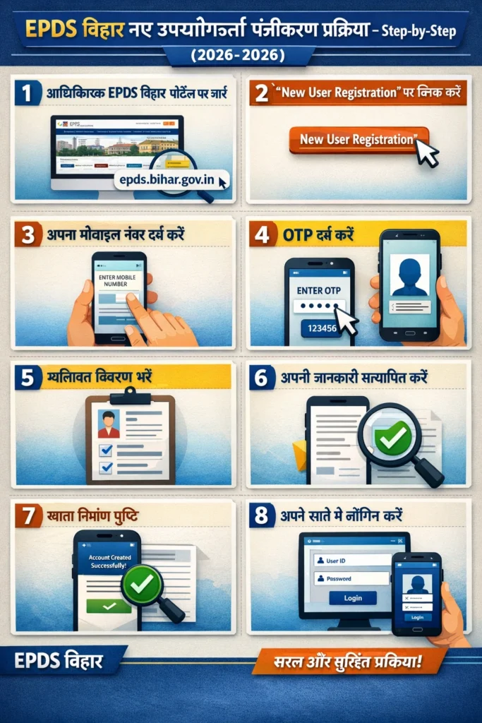 EPDS बिहार नए उपयोगकर्ता पंजीकरण प्रक्रिया – Step-by-Step (2026)