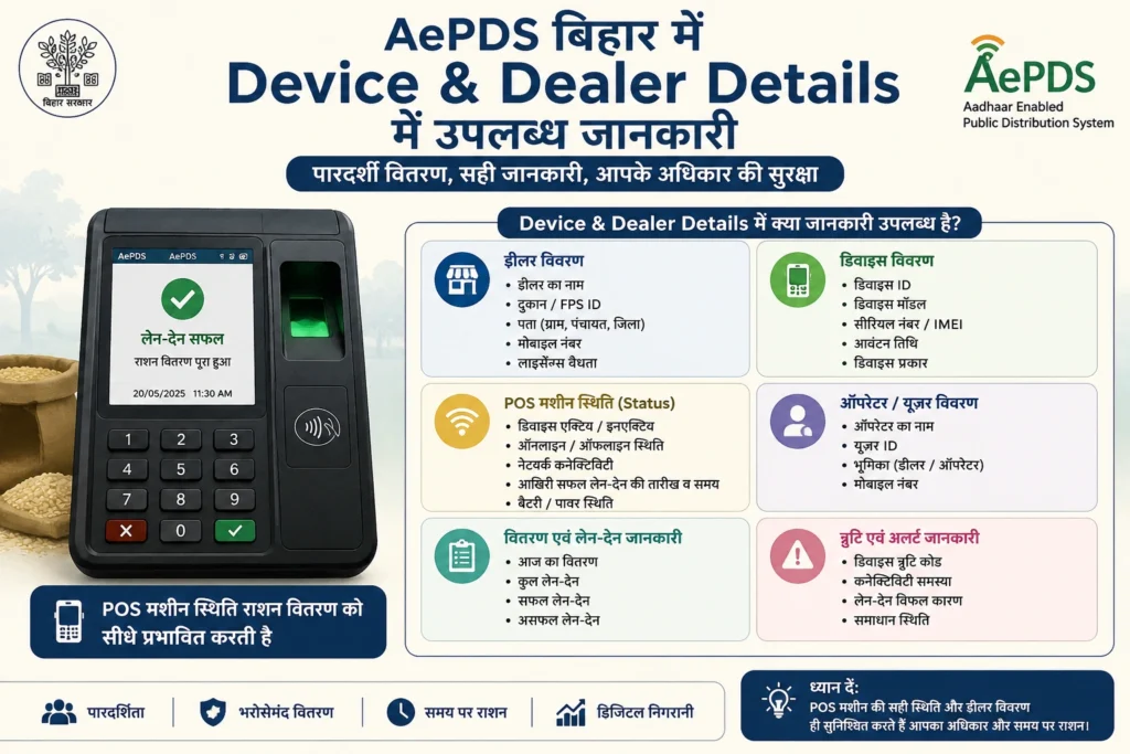 Device & Dealer Details में उपलब्ध जानकारी