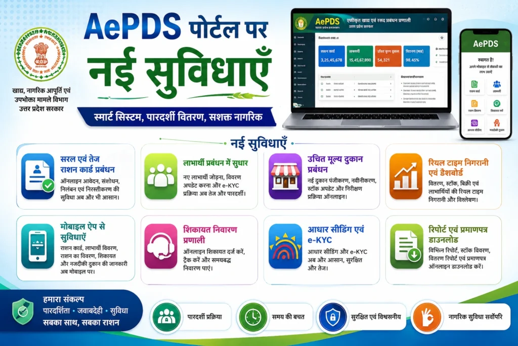 AePDS पोर्टल पर नई सुविधाएँ