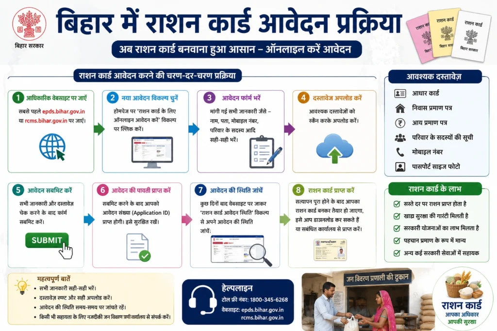 बिहार में राशन कार्ड आवेदन प्रक्रिया