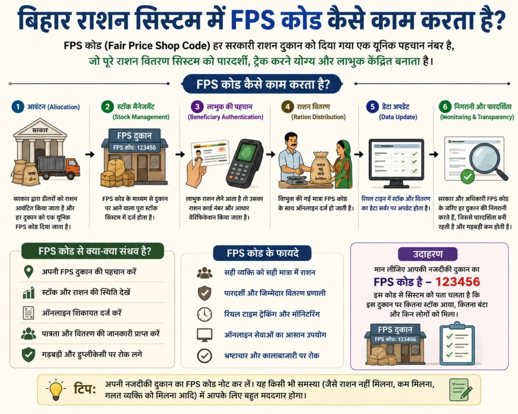 राशन सिस्टम में FPS कोड कैसे काम करता है